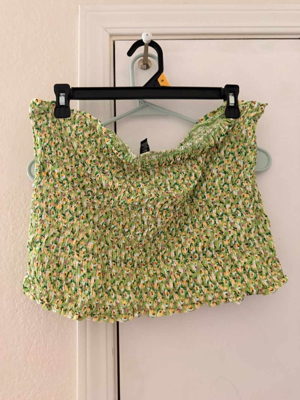 Forever 21 Green Floral Smocked Tube Top